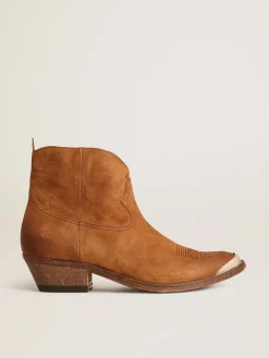 Cheap Golden Goose Ankle boot Young de suede cor conhaque Cabedal de suede na cor conhaque