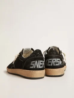 Sale Golden Goose Ball Star de tela preta com estrela de suede preto Cabedal de tela preta