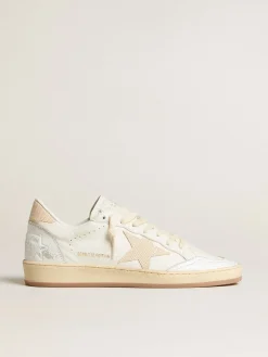 Fashion Golden Goose Ball Star Feminino LTD CNY de couro branco com estrela cor de marfim Cabedal de couro branco