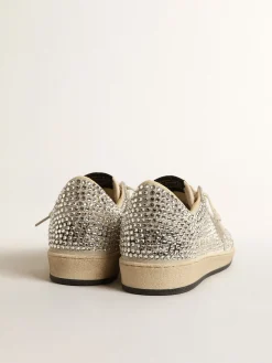 Best Golden Goose Ball Star LTD com cristais Swarovski e estrela de suede cinza Cabedal de suede branco e cinza gelo decorado com cristais Swarovski all-over