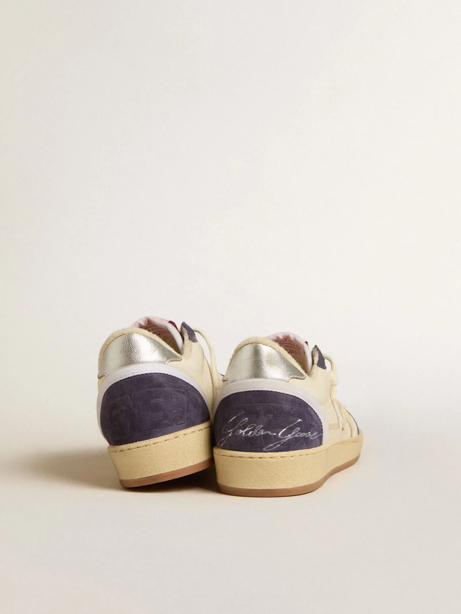 Clearance Golden Goose Ball Star LTD de napa e suede com estrela creme e talão prateado Cabedal de napa branca