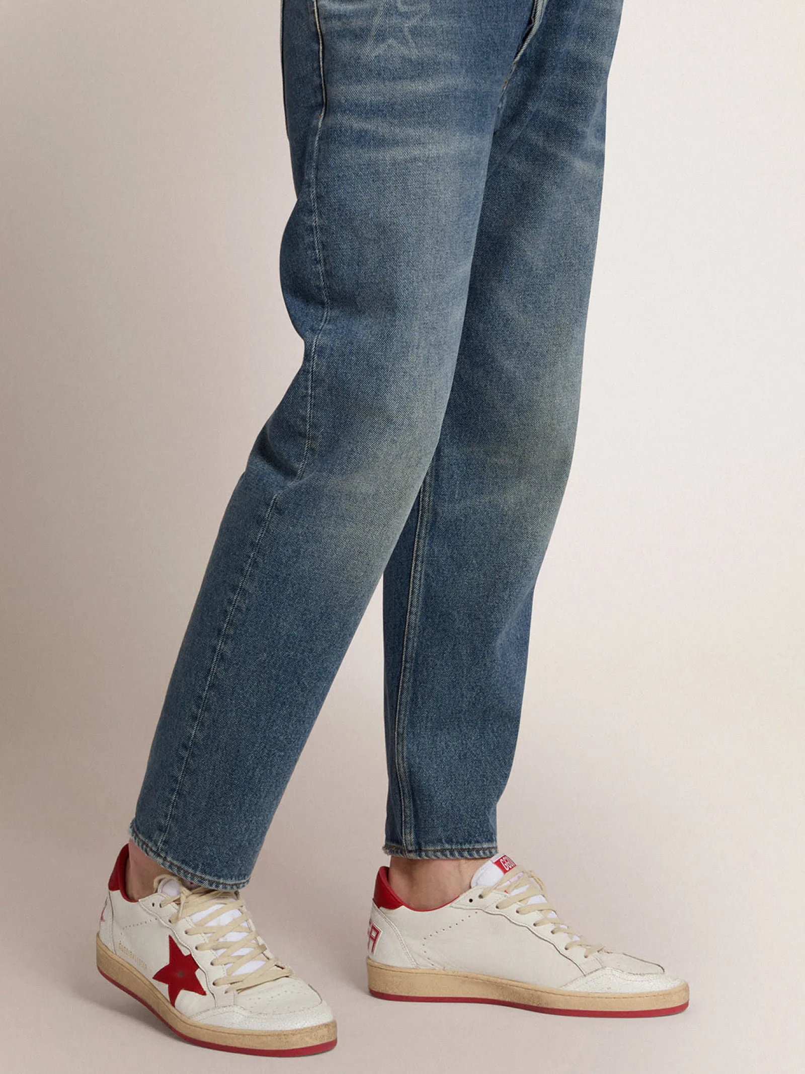 Hot Golden Goose Ball Star masculino de couro branco Cabedal: 56% couro de cabra, 34% couro bovino, 8% poliéster, 2% náilon