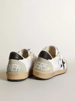Best Sale Golden Goose Ball Star masculino de lona e couro branco com inserções cor marfim Cabedal de lona branca
