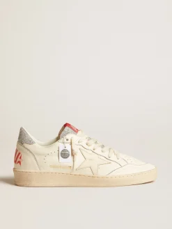 Discount Golden Goose Ball Star Masculino LTD de napa com estrela branca e talão de cristais Cabedal de napa branca