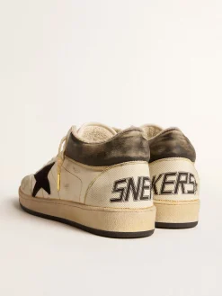 Best Sale Golden Goose Ball Star Pro Mid Masculino de couro branco usado com estrela preta Cor: branco usado