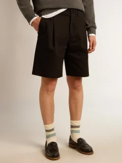 Hot Golden Goose Bermuda de algodão preto Golden Collection
