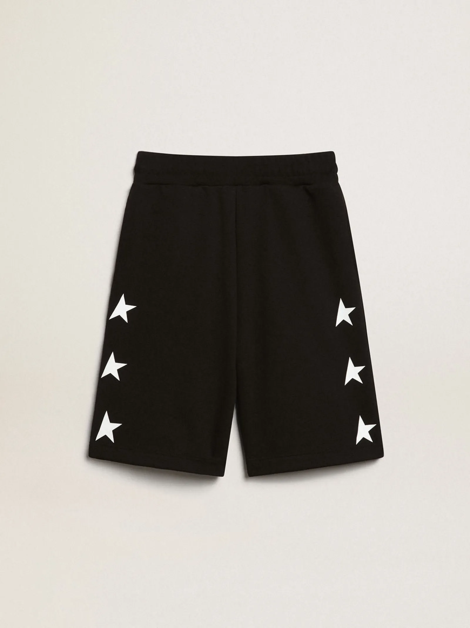 Cheap Golden Goose Bermuda preta infantil masculina com estrelas brancas Coleção Star