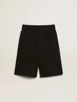 Cheap Golden Goose Bermuda preta infantil masculina com estrelas brancas Coleção Star