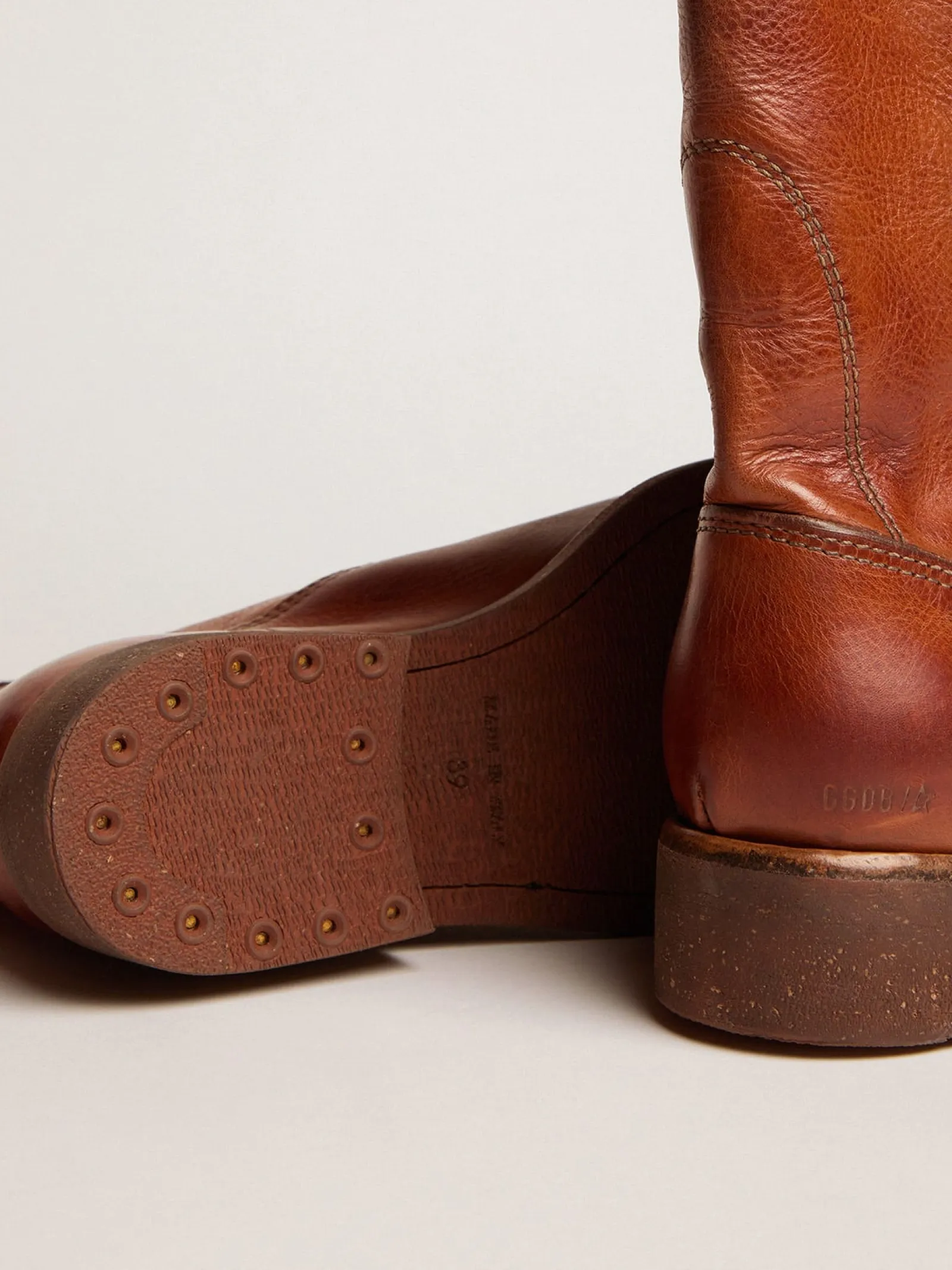 Best Golden Goose Biker boots in tan-colored leather Main material: 100% cowhide leather