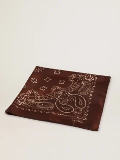 Sale Golden Goose Black-coffee-colored Golden Collection scarf with paisley pattern black coffee