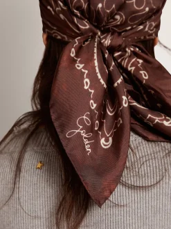 Sale Golden Goose Black-coffee-colored Golden Collection scarf with paisley pattern black coffee