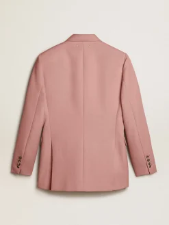 Sale Golden Goose Blazer de abotoamento duplo de tecido rosa de alfaiataria Coleção Journey