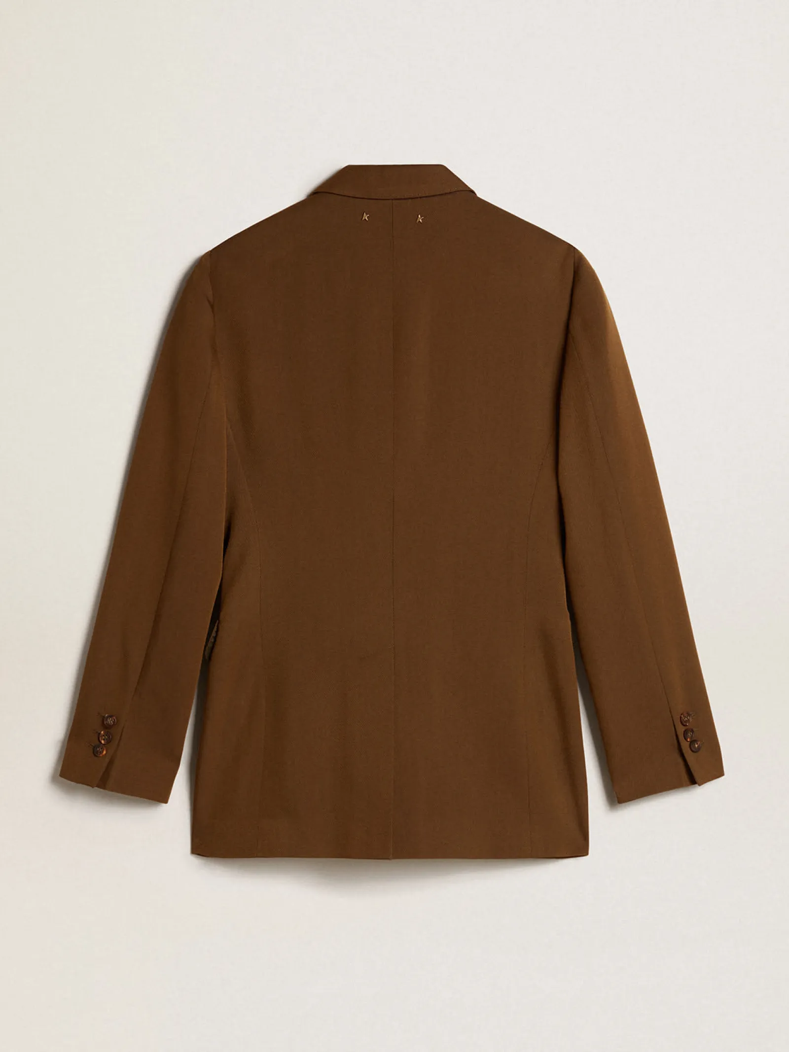 Best Golden Goose Blazer de abotoamento simples de lã cor de faia com botões de chifre Cor: faia