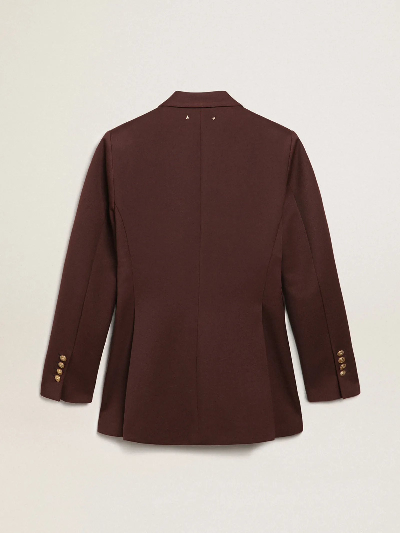Clearance Golden Goose Blazer feminino de abotoamento duplo de gabardine de lã cor café Cor: chicory coffee