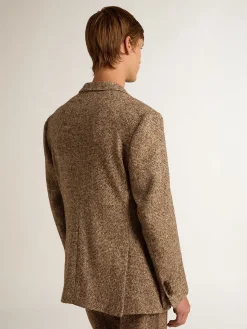 Store Golden Goose Blazer masculino de abotoamento duplo marrom com fecho com botões Coleção Journey