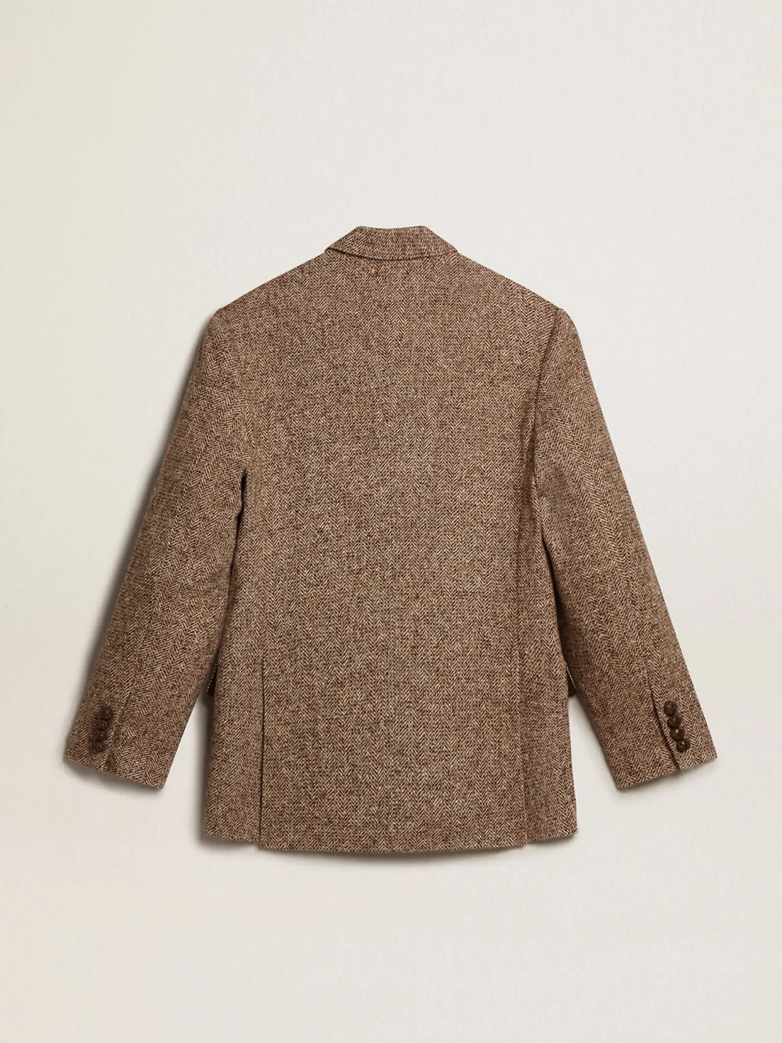 Store Golden Goose Blazer masculino de abotoamento duplo marrom com fecho com botões Coleção Journey