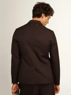 Sale Golden Goose Blazer masculino de abotoamento simples de gabardine de lã cor alcaçuz Cor: alcaçuz