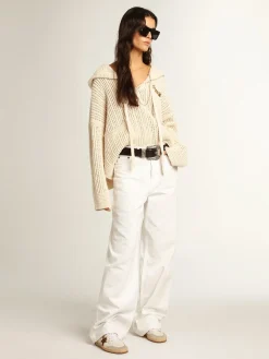 Store Golden Goose Blusa com capuz de algodão cor de papiro Cor: papiro