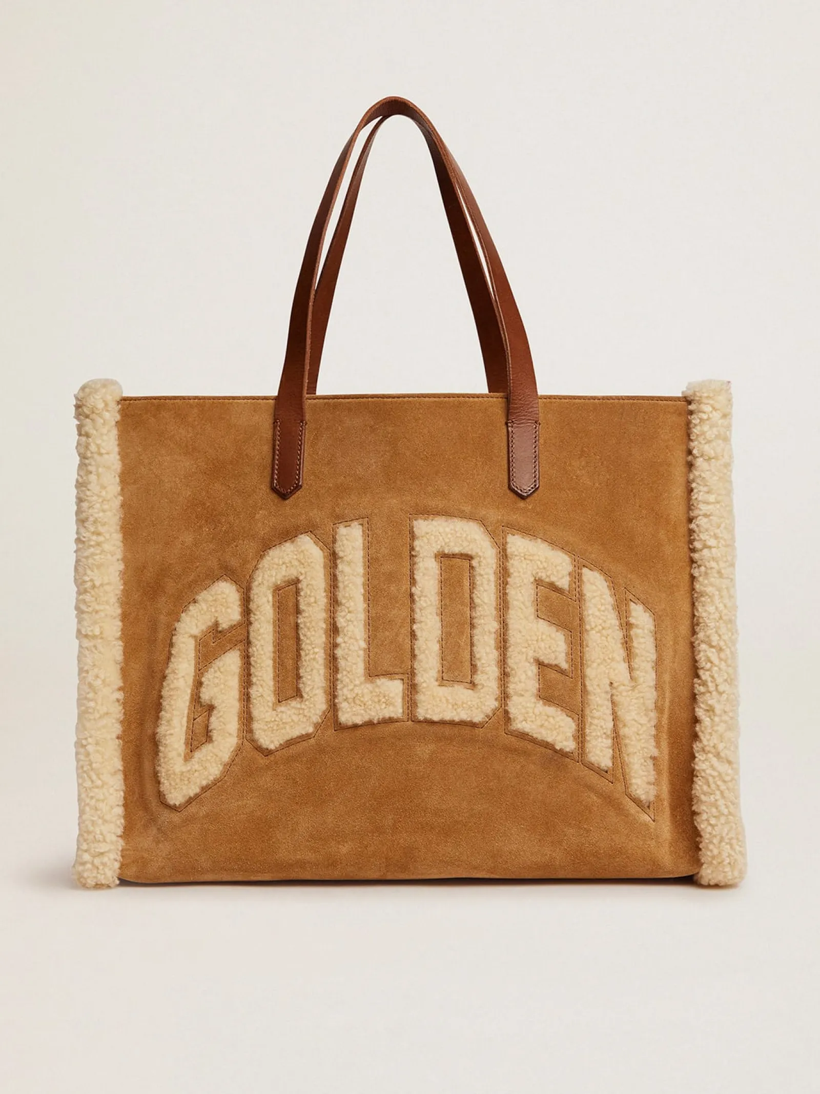 Hot Golden Goose Bolsa California East-West de camurça com shearling Material principal: 90% algodão, 10% couro bovino