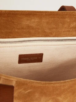Hot Golden Goose Bolsa California East-West de camurça com shearling Material principal: 90% algodão, 10% couro bovino