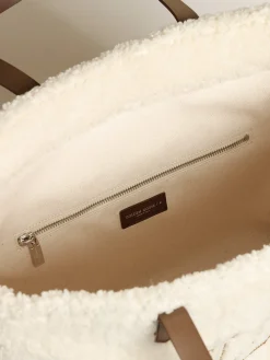 Cheap Golden Goose Bolsa California feminina East-West de pele sintética Cor: branco
