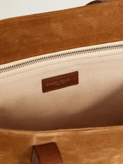 Best Golden Goose Bolsa California North-South de camurça com shearling Material principal: 90% algodão, 10% couro bovino