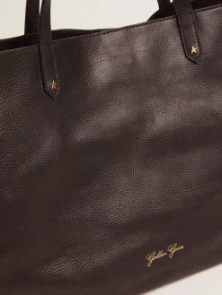 Sale Golden Goose Bolsa Pasadena feminina preta com logo dourado Cor: preto