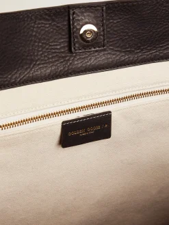 Sale Golden Goose Bolsa Pasadena feminina preta com logo dourado Cor: preto