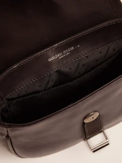 New Golden Goose Bolsa Rodeo feminina pequena de couro preto Material principal: 100% couro bovino