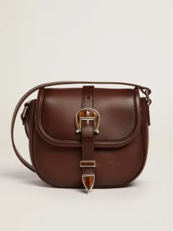 Sale Golden Goose Bolsa Rodeo feminina pequena de couro marrom escuro Material principal: 100% couro bovino