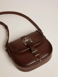 Sale Golden Goose Bolsa Rodeo feminina pequena de couro marrom escuro Material principal: 100% couro bovino