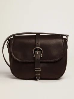 New Golden Goose Bolsa Rodeo média de couro preto Material principal: 100% couro bovino