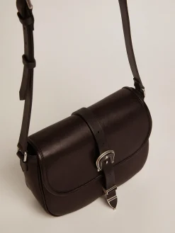New Golden Goose Bolsa Rodeo média de couro preto Material principal: 100% couro bovino