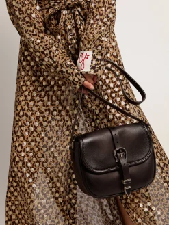 New Golden Goose Bolsa Rodeo média de couro preto Material principal: 100% couro bovino