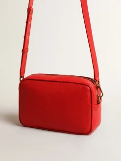 Discount Golden Goose Bolsa Star Bag Feminina de couro vermelho aceso Material principal: 100% couro ovino