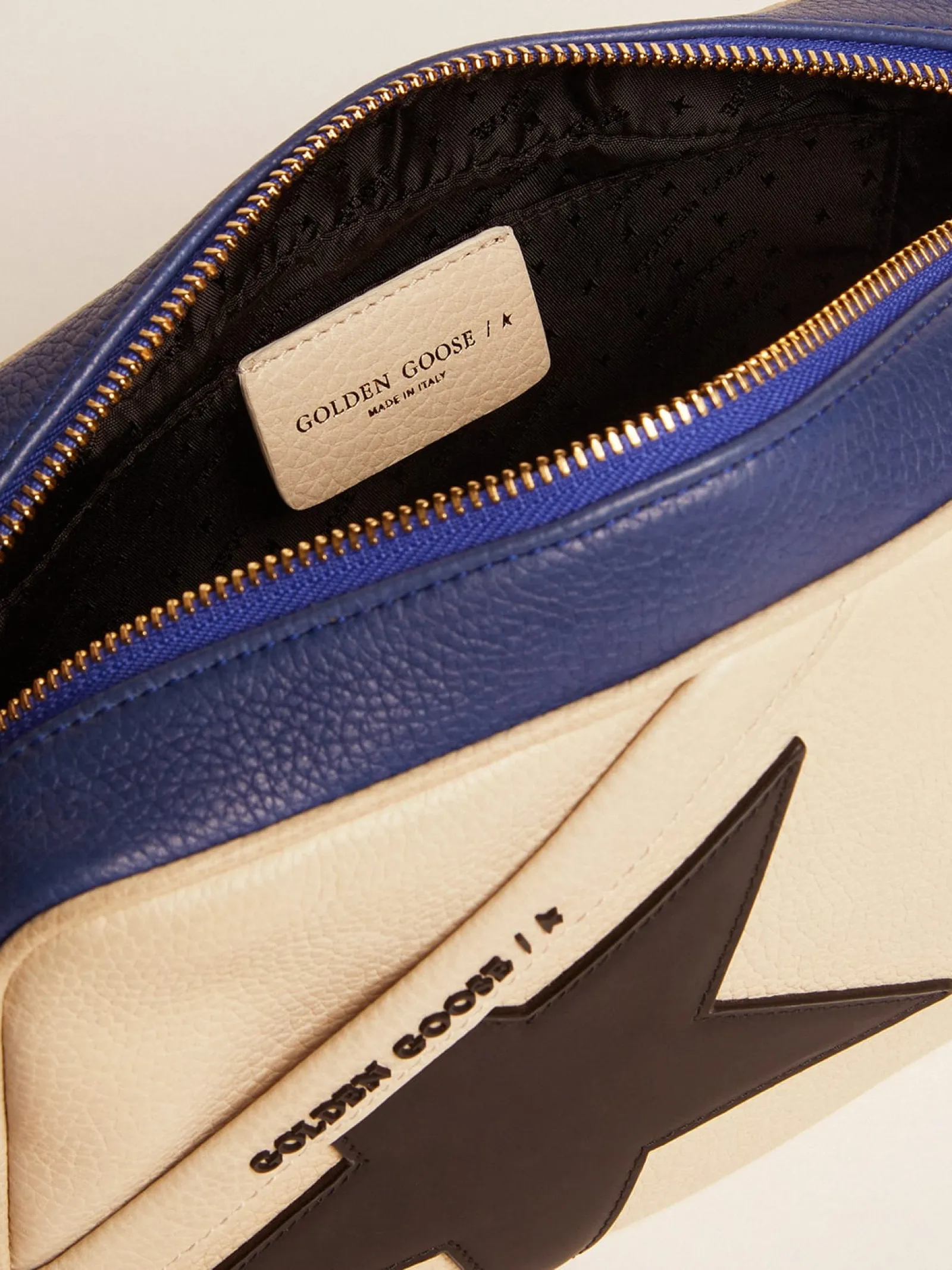 Cheap Golden Goose Bolsa Star feminina de com estrela preta Couro granulado
