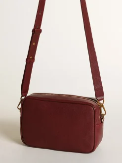 Cheap Golden Goose Bolsa Star feminina de couro bordô com estrela tom sobre tom Cor: bordô