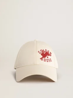 Hot Golden Goose Boné de basebol na cor branco heritage com logo CNY Cor: branco heritage