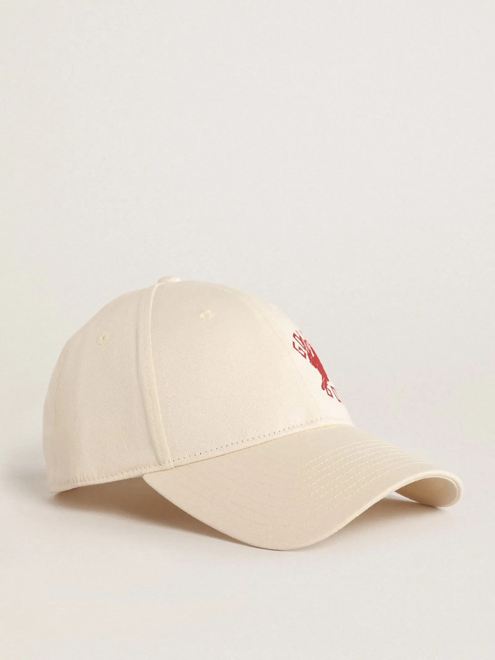 Hot Golden Goose Boné de basebol na cor branco heritage com logo CNY Cor: branco heritage