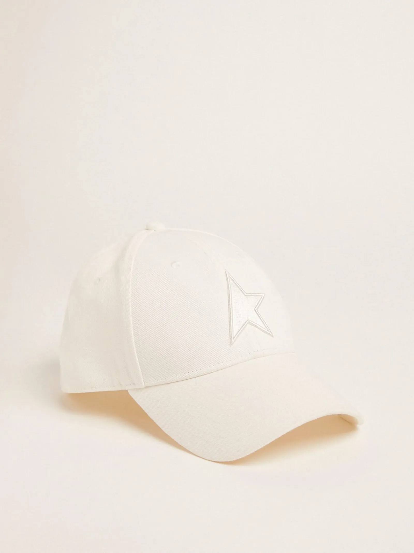 Cheap Golden Goose Boné de beisebol branco com estrela Cor: branco papiro