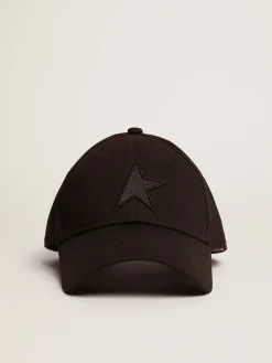 Outlet Golden Goose Boné infantil preto com estrela Cor: preto