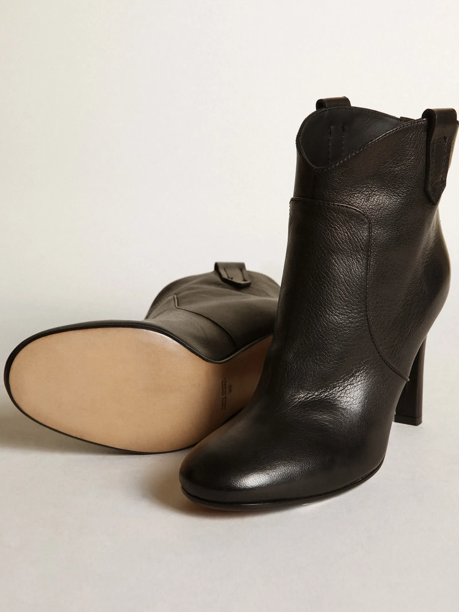 Best Sale Golden Goose Bota Kelsey de couro preto Cor: preto