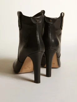 Best Sale Golden Goose Bota Kelsey de couro preto Cor: preto