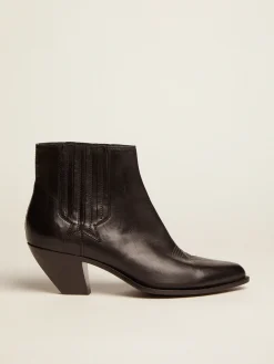 Sale Golden Goose Bota Sunset feminina de couro preto Cor: preto