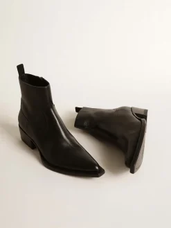 Store Golden Goose Botas Debbie masculinas de cano baixo de couro preto Cor: preto
