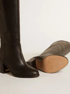 Flash Sale Golden Goose Botas Vivienne de cano alto de couro preto Cor: preto