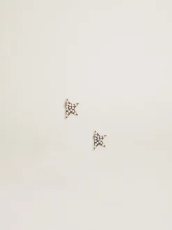 New Golden Goose Brincos de tarraxa femininos na cor ouro velho com pérolas decorativas Família: Star