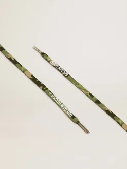 Sale Golden Goose Cadarços camuflagem verdes com logo branco em contraste Cor: verde