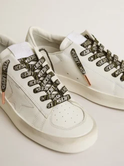 Clearance Golden Goose Cadarços com estampa de zebra verde e preto com escritas Laces prateadas em contraste Cor: verde e preto