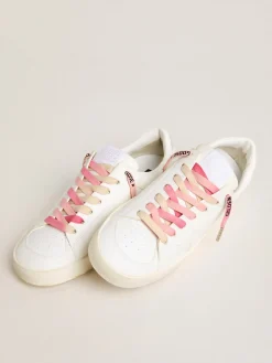 Fashion Golden Goose Cadarços de algodão fúcsia esfumado com escrita em contraste Cor: fúcsia esfumado